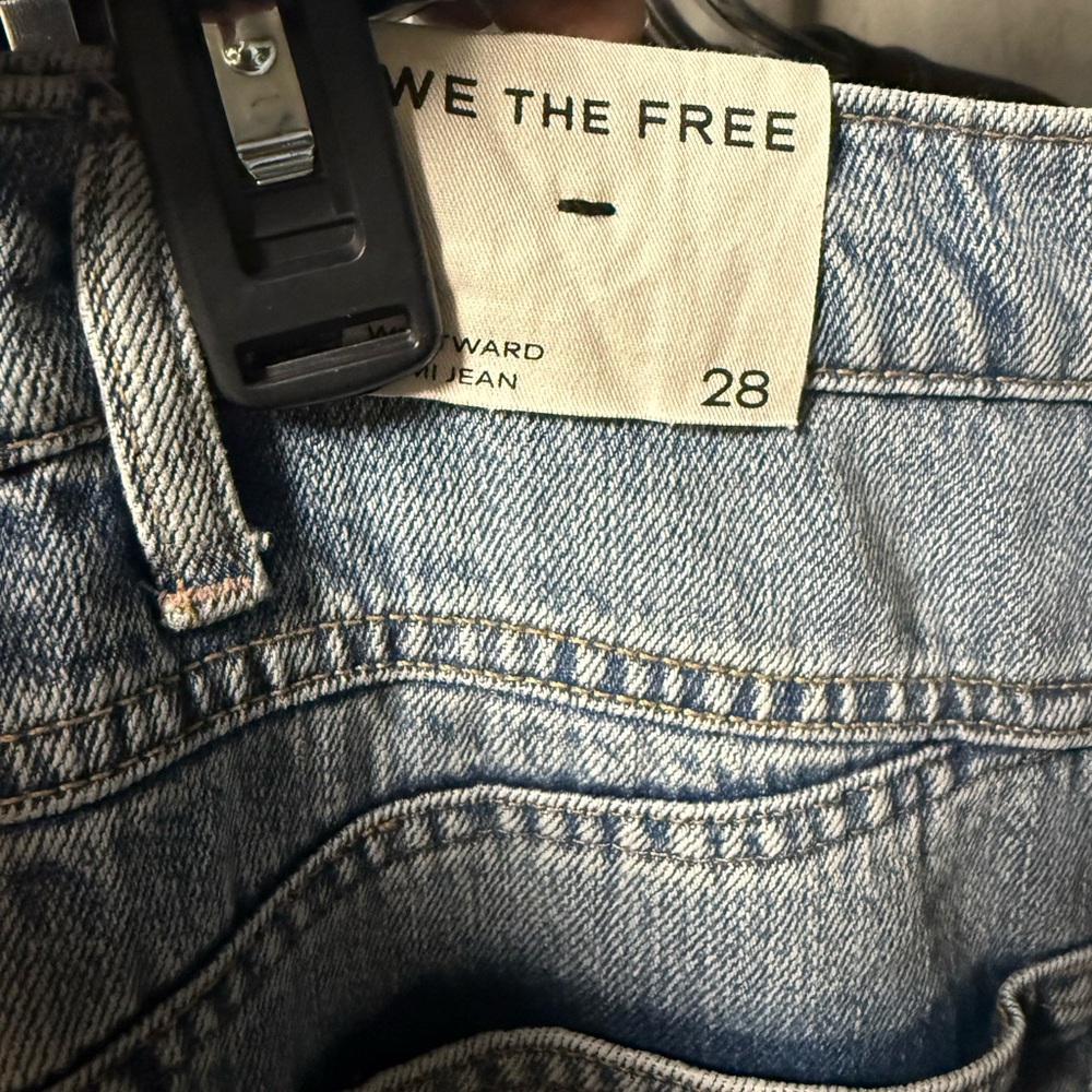 Free People Light Blue Wide Leg Flare Jeans - Picture 9 of 10